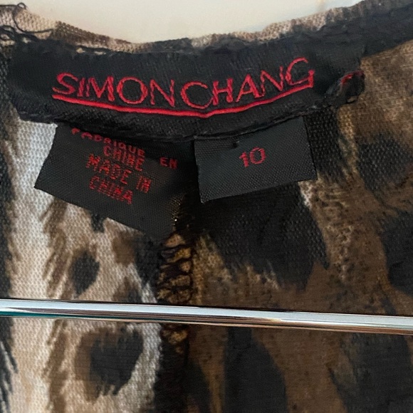 Simon Change Knee Length Animal Print Mesh Dress - Picture 2 of 5